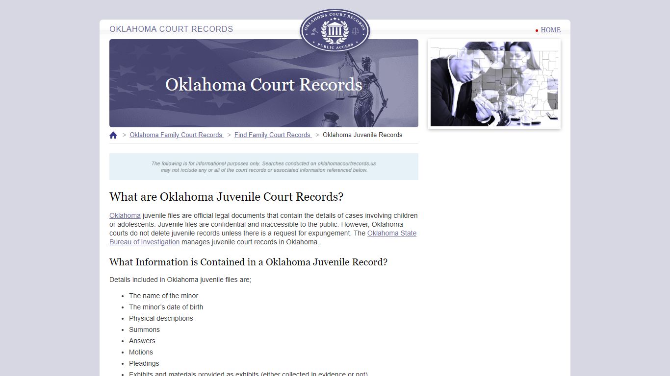What are Oklahoma Juvenile Court Records? | OklahomaCourtRecords.us